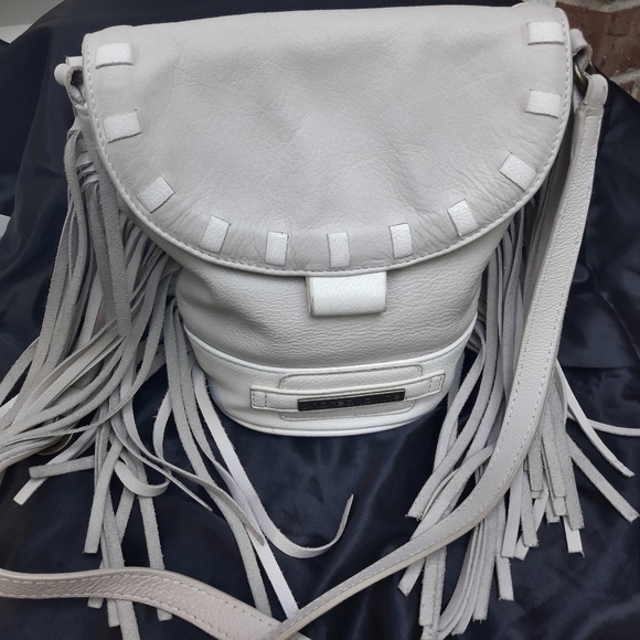 Genuine Leather Fringe Purse Bucket Bag Real Leather Boho Crossbody Handbag VTG - Picture 13 of 13